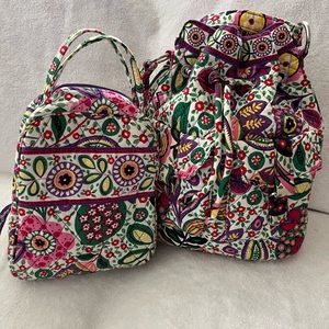 Vera Bradley quilt bag with matching lunch bag